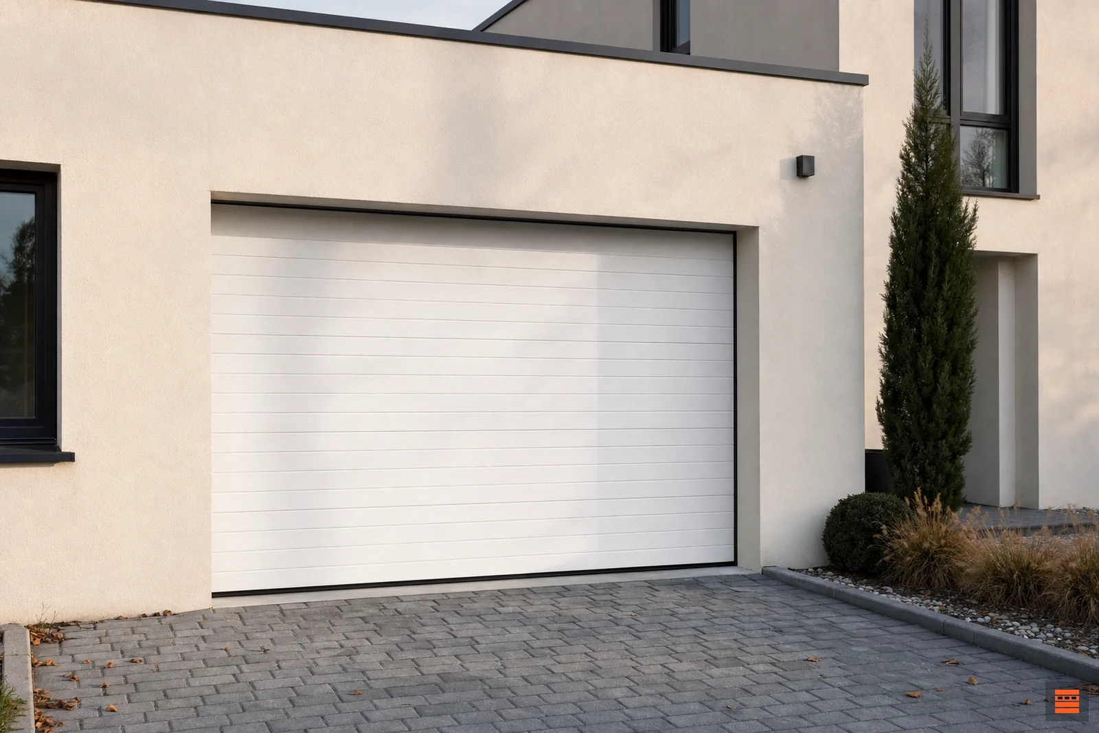 Porte de garage sectionnelle, surface Stucco