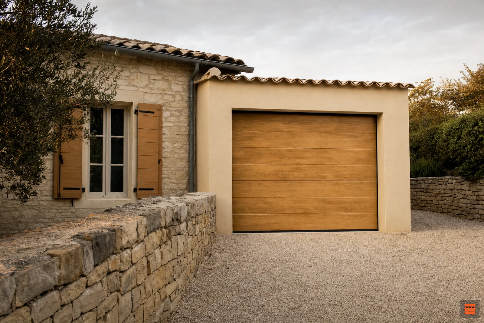 Porte de garage sectionnelle, surface Wood